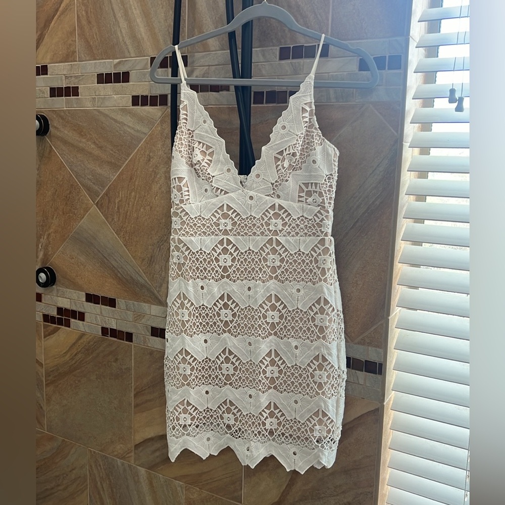 Never worn white and nude spaghetti strap mini dress